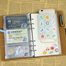 Pochettes de rangement Standard à 6 trous, sacs transparents pour billets de cartes, pochettes de rangement pour feuilles mobiles A6