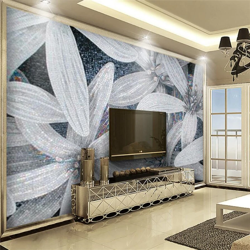 Beibehang-Three-dimensional-relief-flower-home-and-rich-silver-romantic-background-custom-large-mural-wallpaper-papel (2)
