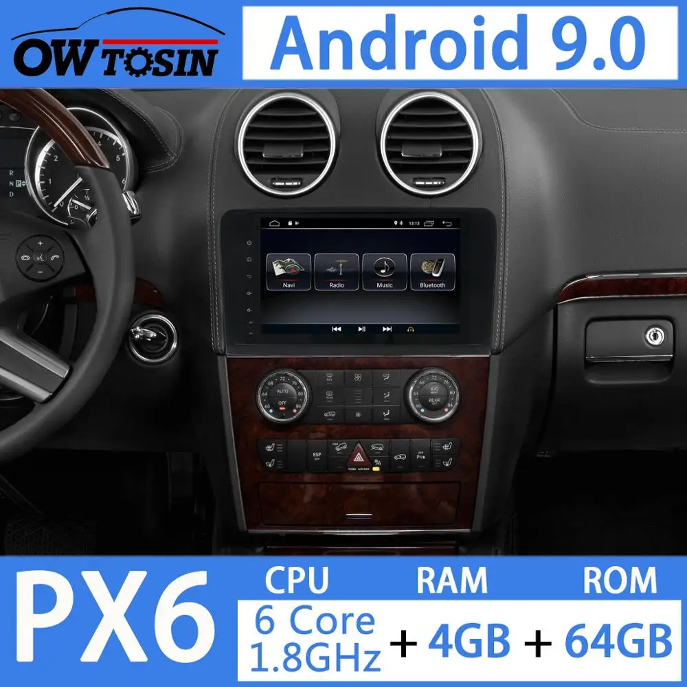 Best 9" Android 9.0 4G+64G Car Multimedia Player For Mercedes Benz GL ML Class W164 ML300 ML320 ML350 ML450 X164 Radio GPS Navigation 1