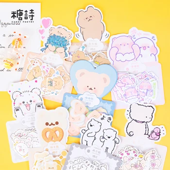 

Cute bear 40Pcs \DIY Kawaii Decor For Laptop Phone Trunk Album Diary Calendar Scrapbook Student Stationery Office Supplies