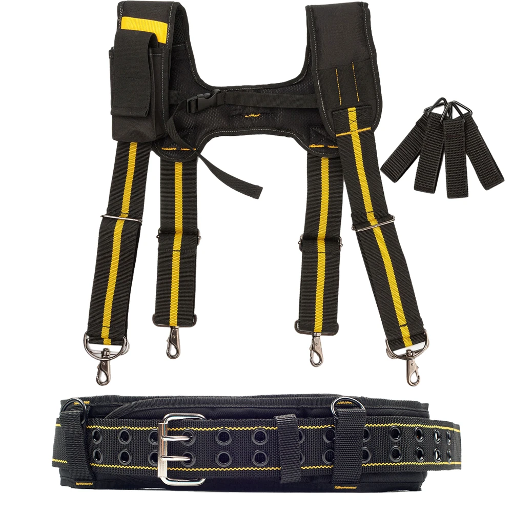 cheap tool chest Heavy Work Tool Belt Suspenders Nail Pocket Set Adjustable Lumbar Support Multi Function Tooling Braces for Carpenter Electricia tool box chest