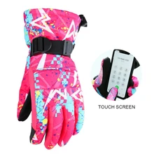 Сенсорный экран лыжные Утепленные зимние перчатки из флиса Лыжный Спорт Сноубординг перчатки водонепроницаемые ветрозащитные снегоход Мотоциклетные Перчатки