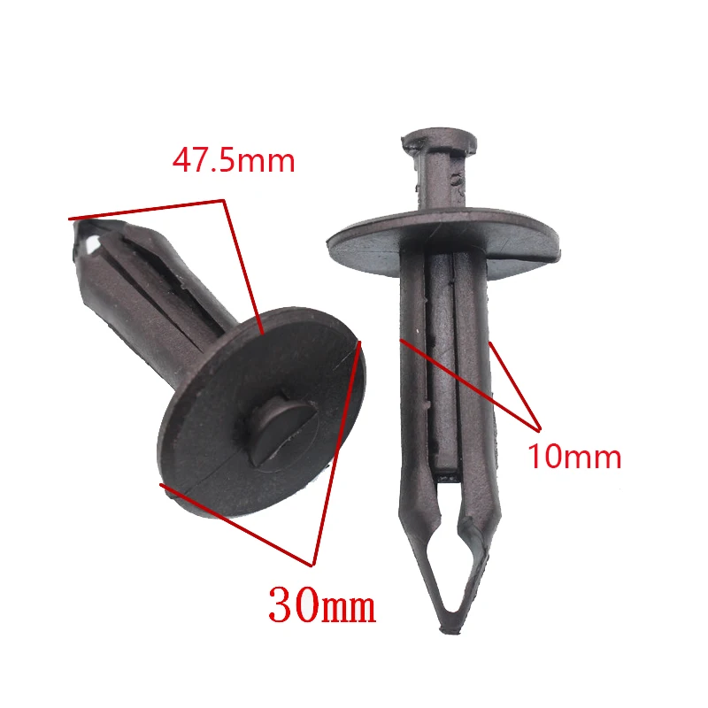 100Pcs Auto Bumper Fastener 10mm Hole Push Type Clips Plastic Rivets for Buick M G Chevrolet Xiaobaishu | Автомобили и мотоциклы