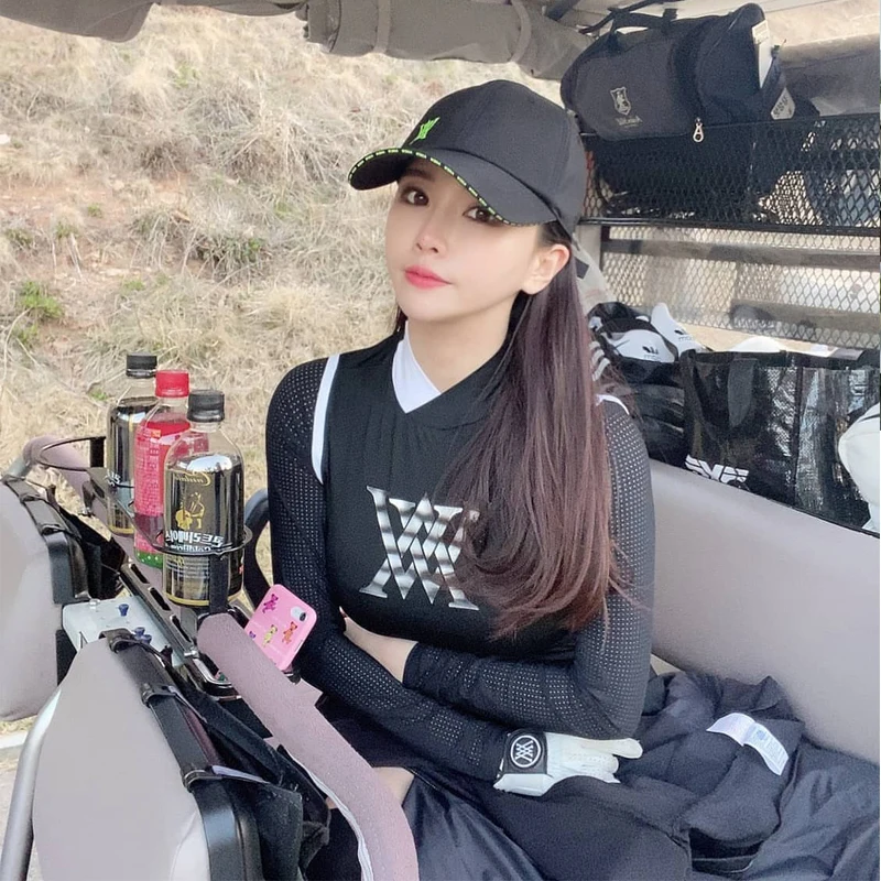 Golf women's shirt spring and summer thin sun-proof long-sleeved stretch fabric and perforated sleeves