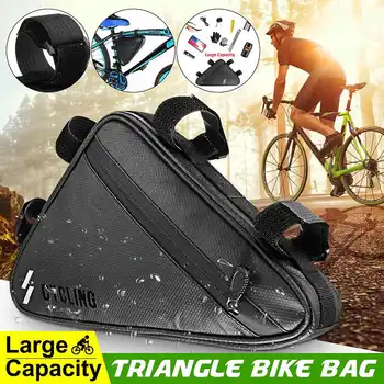

Rainproof Large Bicycle Triangle Bag Bike Frame Front Tube Bag Waterproof Cycling Bag Pannier Ebike Tool Bag Accessories