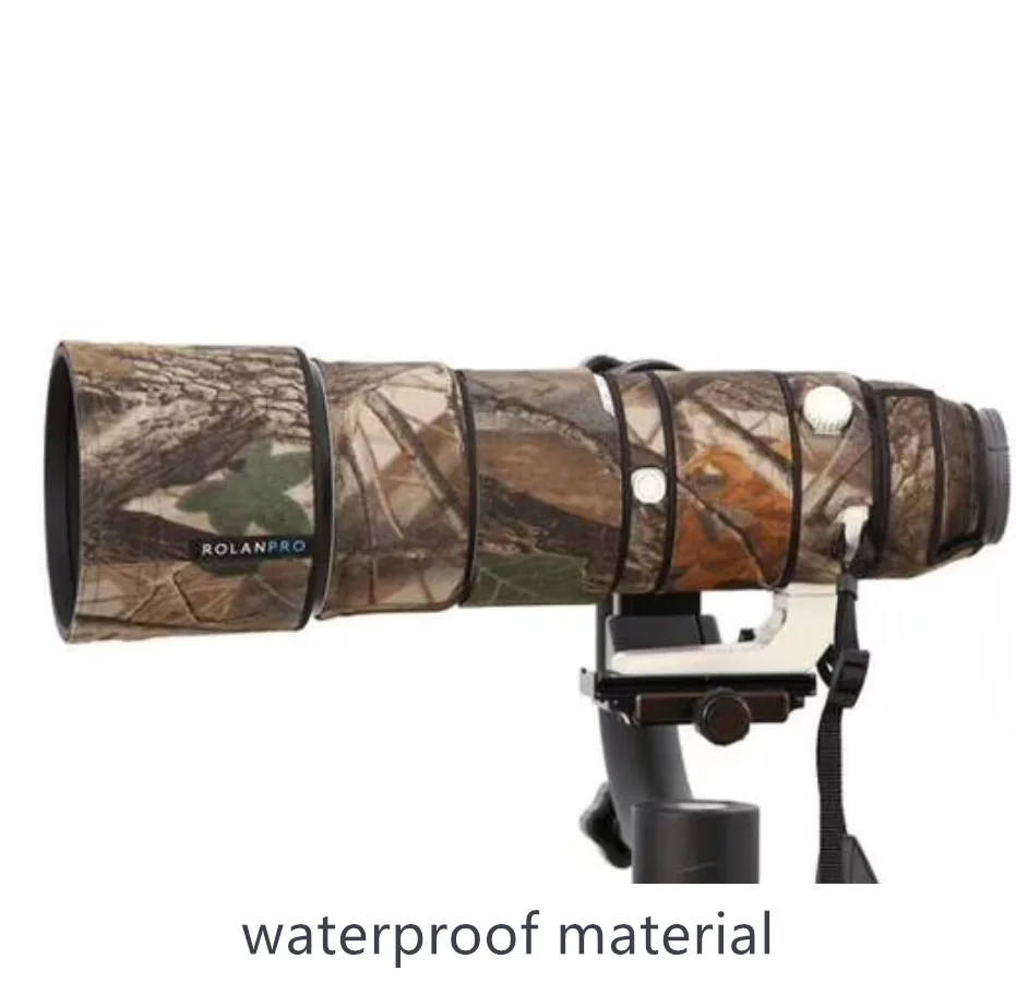 ROLANPRO Nylon Waterproof Lens Camouflage Rain Cover for Sony FE 200-600mm F5.6-6.3 G OSS Lens Protective Case Guns Clothing - Цвет: Waterproof material