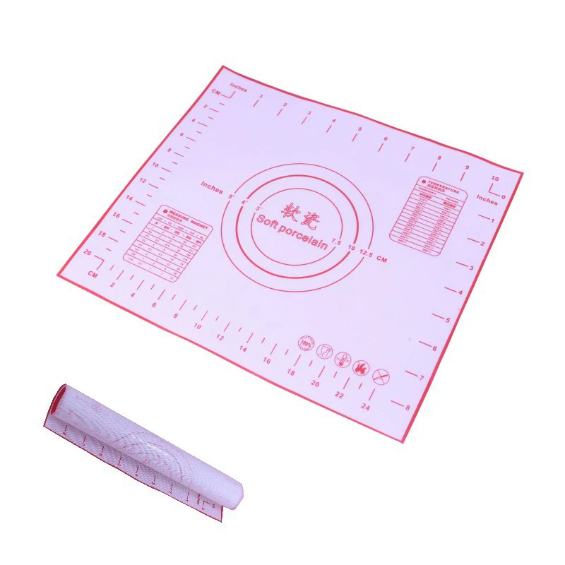 

Silicone Red Black 30*26CM Baking Liners Dough Bake Mat Sugar Craft Pastry Roll Non-stick Sheet Table Baking Pad