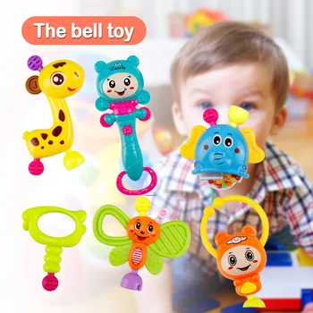 

1Set Newborn Baby Rattles Shaking Bell Bright Color Grab Music Toys Teether For Infant Early Education Baby Toys