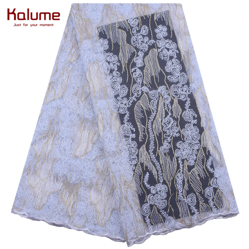 

Kalume Rope Embroidery African Lace Fabric Sequins Retro Style French Lace Fabric For Wedding Party Nigerian Tulle Laces F2059