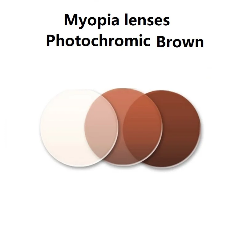 1,61 фотохромные очки линзы коричневый серый бренд очки для близоруких рецептурных линз цветная пленка для солнцезащитных очков велосипедные очки - Цвет линз: BROWN Myopia lenses