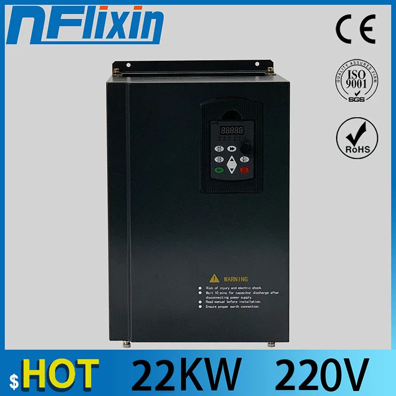 

3 Phase 30HP 220V 22kW Delta AC Motor Drive VFD Variable-frequency Drive Inverter Frequency Converter VFD220B80A 0.1~400Hz New