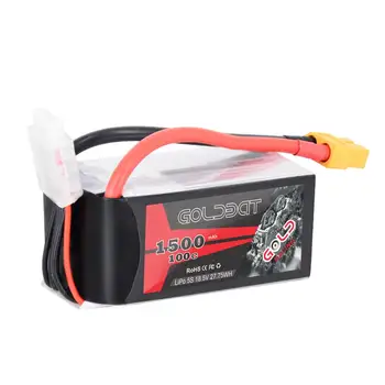 

GOLDBAT 1500mAh 5S 18.5V 100C LiPo RC Battery Pack with XT60 Plug for FPV Racing and Freestyle