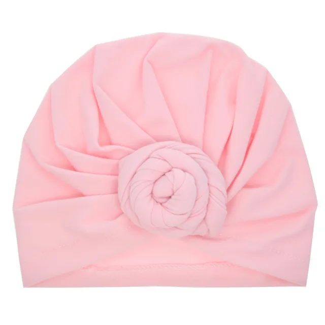Cute Cotton Blend Baby Turban Hat Newborn Beanie Caps Kids Girls Headwear Infant Toddler Shower Hat Birthday Gift Photo Props 16baby pink