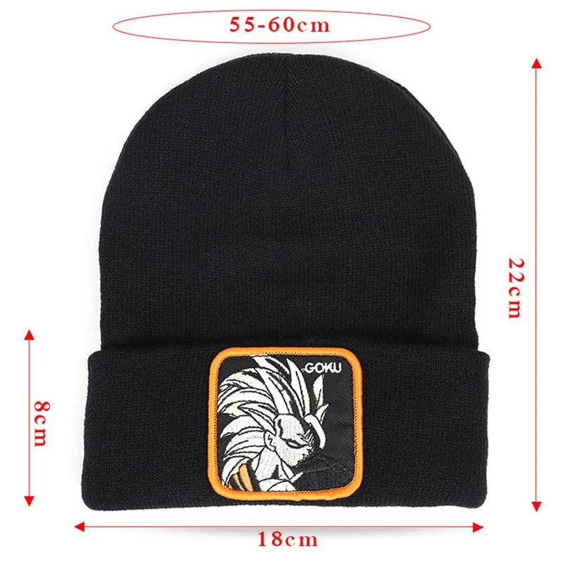 Dragon Ball Z GOKU Beanie Hat высококачественные хлопковые повседневные шапочки для мужчин и женщин теплая вязаная зимняя шапка модная однотонная Кепка в стиле унисекс