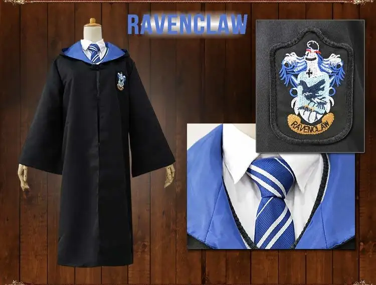 Robe Cape Cloak With Tie Scarf Wand Potter Glasses Ravenclaw Gryffindor Hufflepuff Slytherin Costume Adult Potter Cosplay