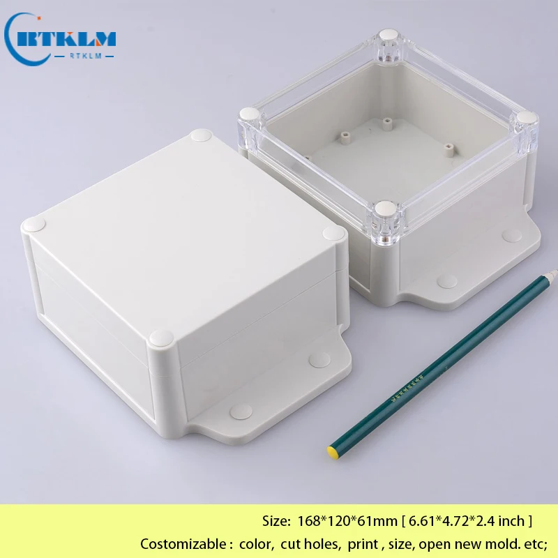Waterproof Plastic Enclosure DIY Electronic Project Instrument Case Wall mount Housing box ABS Outdoor Junction Box 168*120*61mm |