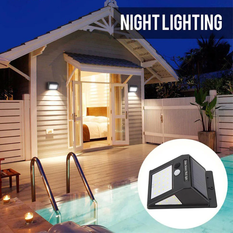Eco-Friendly Street Lamp Motion Sensor Home Solar Durable Light Controlled Wall Light Walkway Lights Outdoor 40LED