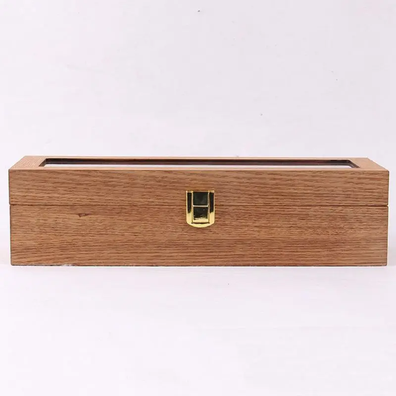 6 Slots Wooden Case Watch Dial Wood Storage Box with Lock Fashion Watches Gift Jewelry Display Boxes T4MD