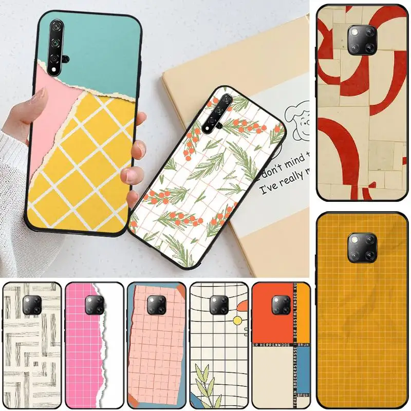 

OFFeier Simple grid Phone Case For Honor 20 20lite view20 7C 8C 7A 8A 10i 20i PLAY 9X Pro