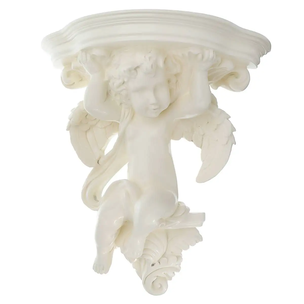 

Garden Wall Hanging Art Angel Shape Rococo Shelf Corbel Stereoscopic Living Room Home Decoration Plaster Cupid Flower Pot Crafts