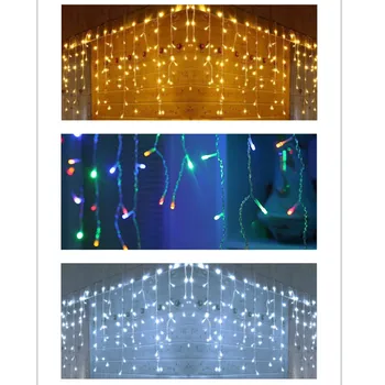 

10M Waterproof Outdoor Christmas Light Droop 0.4-0.6m Led Curtain Icicle String Lights Garden Mall Eaves Decorative Lights