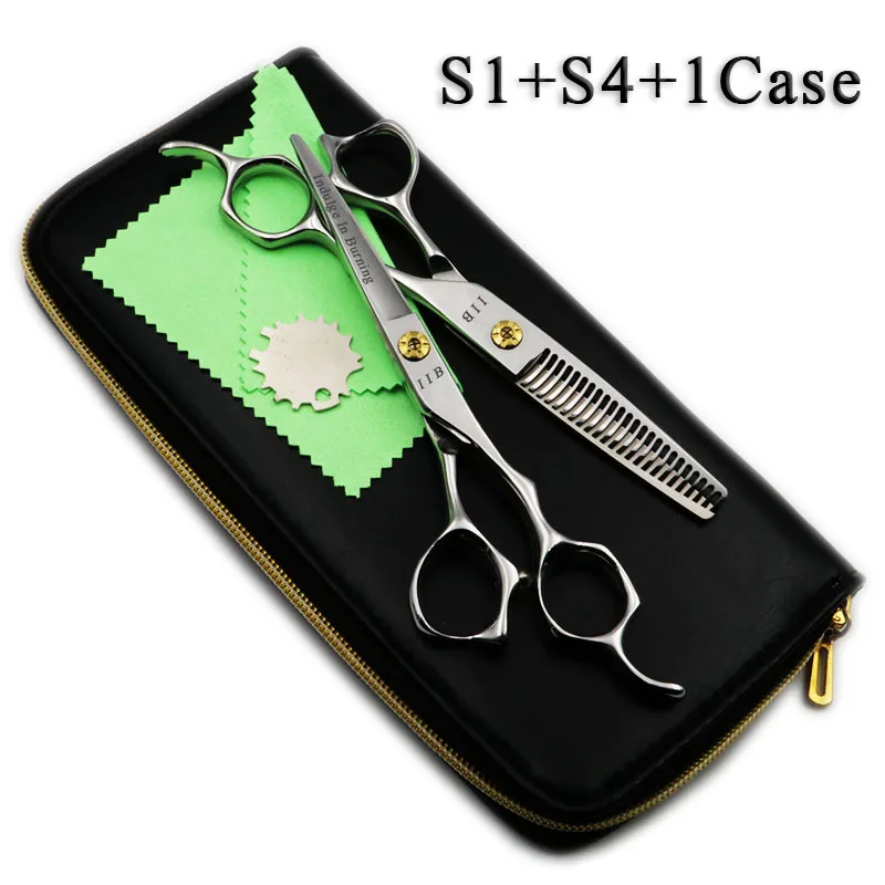 6 Inch Professional Pet Scissors Dog Grooming Cutting+Thinning Shears Kit for Animals Hair Scissors Japan440C 18/23/24/30 Teeth - Цвет: S1 S4 1Case