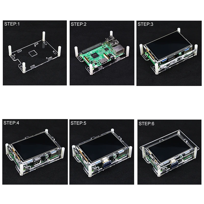 S ROBOT для Raspberry Pi 4 акриловый чехол прозрачный корпус для 3,5 дюймов HDMI сенсорный экран дисплей для Raspberry Pi 3 RPI102