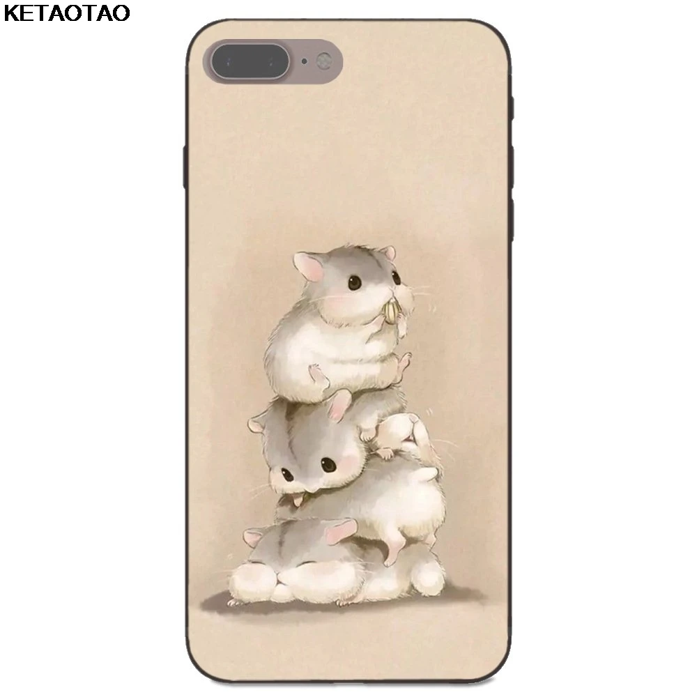 KETAOTAO чехол для телефона с милым животным хомяком s для iPhone 4 5C 5S 6S 7 8 Plus X XS XR 11 Pro для samsung чехол из мягкого ТПУ резины силикона - Цвет: Слоновая кость