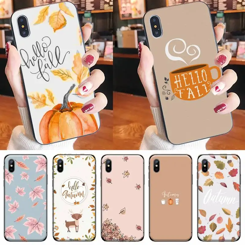 Мягкий чехол для iPhone 11 12 pro XS MAX 8 7 6 6S Plus X 5S SE 2020 XR с изображением тыквы на осень |