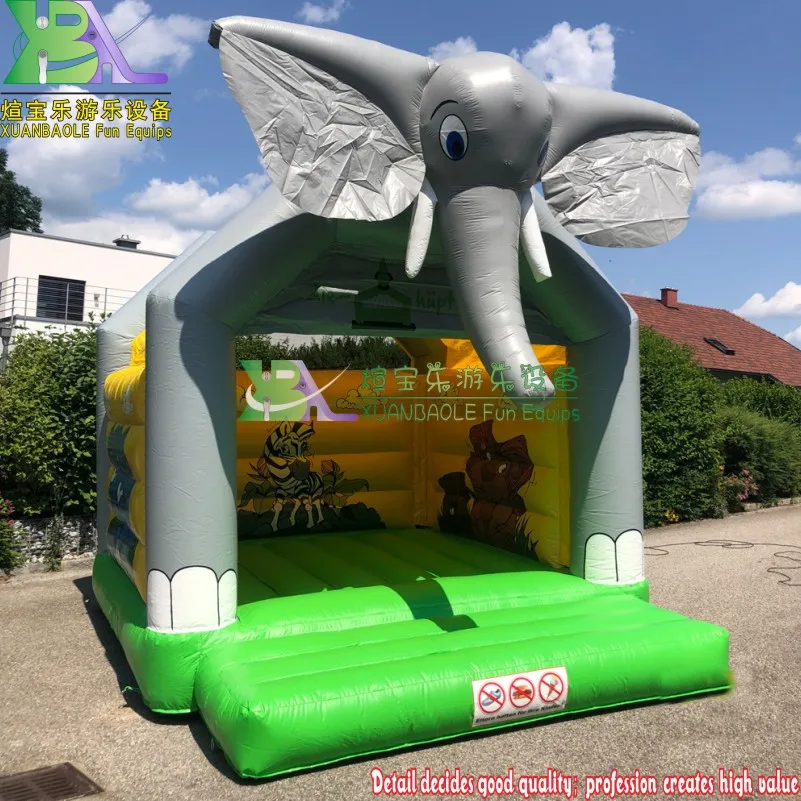 CE Elephant Theme Baby Bouncer, Customized Air Bounce House Inflatable
