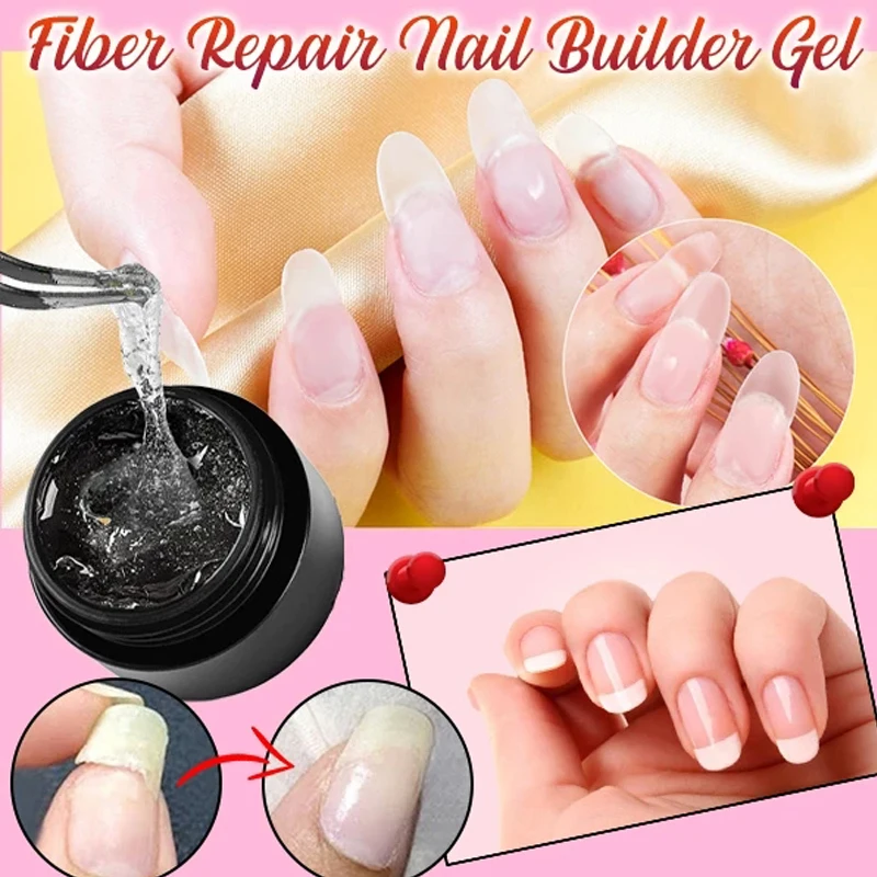 Fiber Cracked Nail Repair Gel Extension Building UV Nail Gel Varnish Broken Nails Repair Soak Off UV Gel Nail Repair Treatment 8
