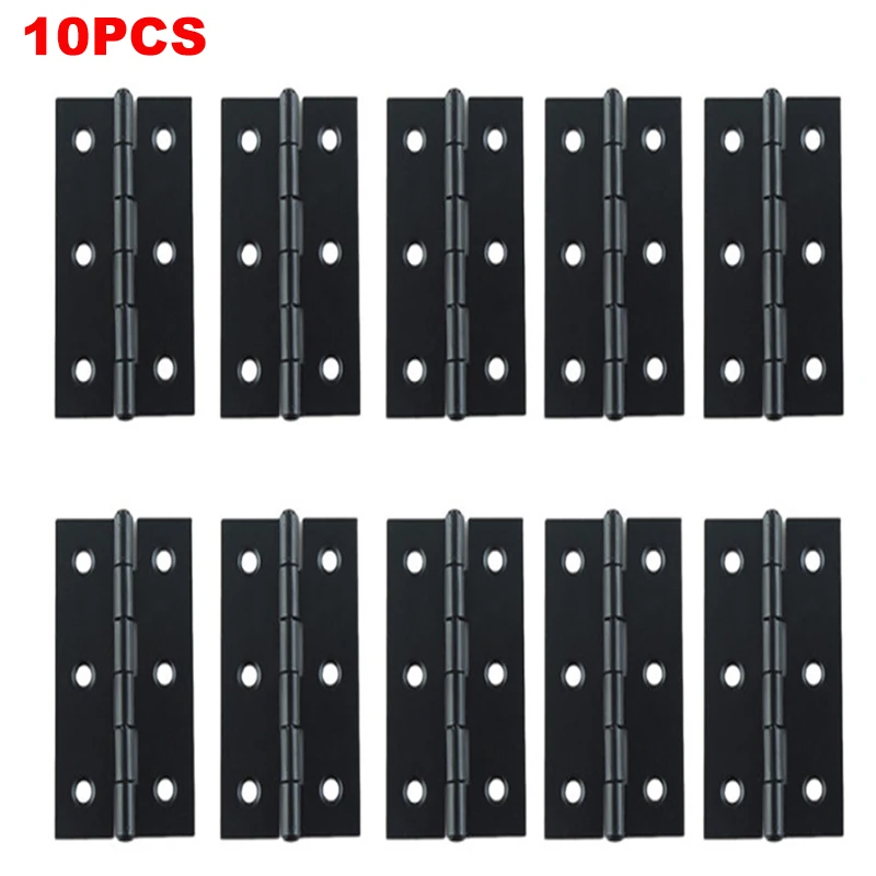 10/20pcs Hardware Stainless Steel Hinges Door Connector Drawer 6 Mounting Holes Durable Furniture Bookcase Window Cabinet Home stainless steel hinges door hinges
