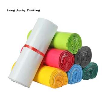 

100pcs Colorful Waterproof Plastic Poly Express Bags Disposable Courier Bags For Delivery Mail Bags