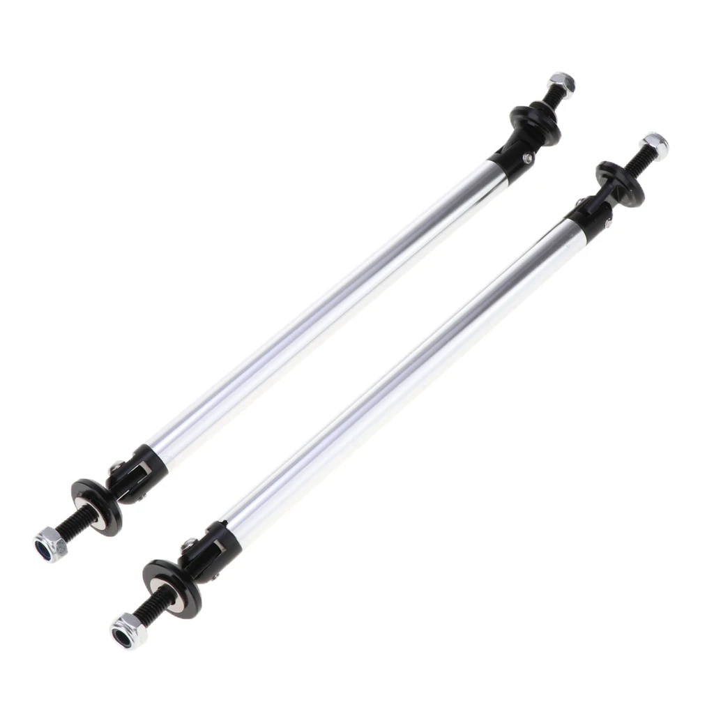 2 Pieces Univesal 150mm Chrome 6-8 Inch Adjustable Front/Rear Frame Bumper Lip Splitter Strut Rod Support Bar Dropship  