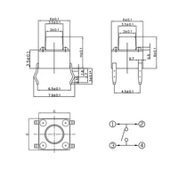 50Pcs 6x6mm Tactile Tact Mini Push Button Switch PCB Panel Momentary DIP 4 Pin Self-Reset Switch 6*6*4.3/5/6/7/8/9/10/11/12/13MM - Image 4