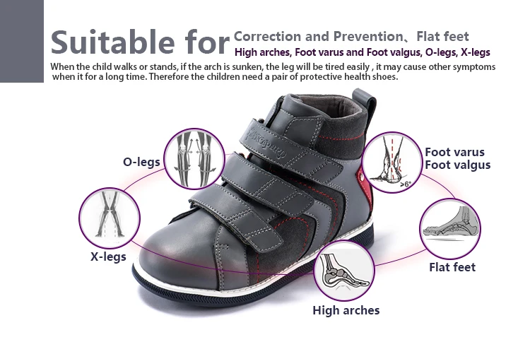 Ортопедическая детская обувь с высоким берцем и функцией коррекции для девочек и мальчиков ботинки с высоким задником для поддержки лодыжки