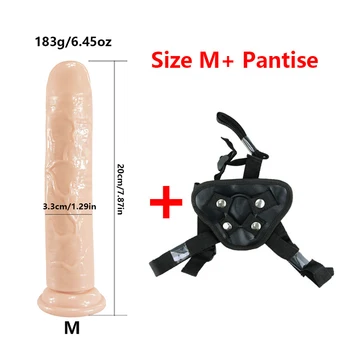 6 Sizes Jelly Dildo Strap-On Penis Adjustable Strapon Dildo Realistic Sex Toys For Lesbian Women Couples Powerful Suction Cup 2
