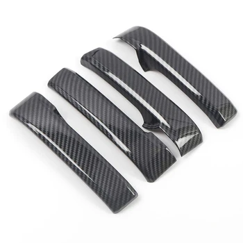 

Carbon Fibre Inner Door Handle Cover Door Handles Cup Strip Decor Trims Accessories for Toyota Crewmax 2014-2019