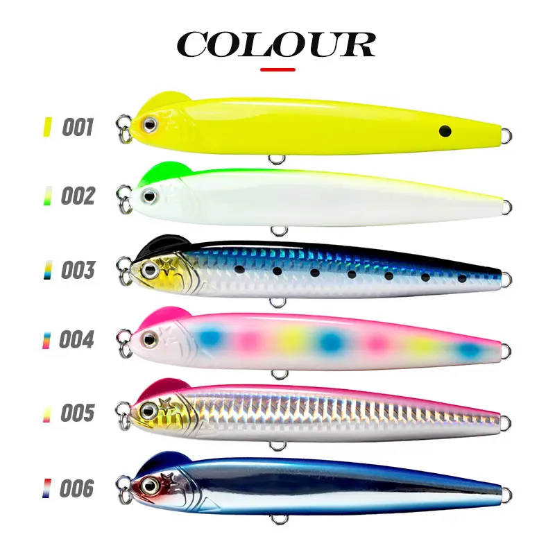 hunthouse slow sinking pencil fishing lure blue stickbait depth 0.2-0.8m S-shaped 130mm 26g seawater seabass hard bait lures