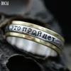 BOCAI New Real 925 Pure silver personality can be turned Man and Woman couples ring retro best-selling good luck ring ► Photo 1/6