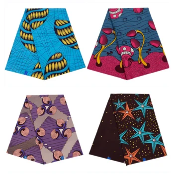 

2020 African Wax Fabric High Quality Ankara Batik Textile DIY Accessories Advanced Custom Cotton Fabric 6 Yards Wholesale