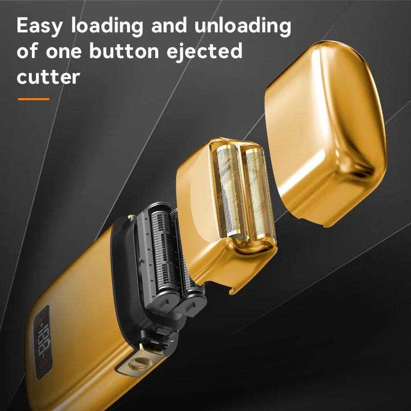 Kemei Pro Titanium Foil Shaver Bald Head Barber Clipper 0mm Cordless All Metal Body Electric Powerful Sharp Razor Rechargeable 3