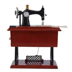 1 шт. мини с винтажным ударно-спусковым механизмом швейная машина музыкальная шкатулка детская педаль игрушка для декорации дома
