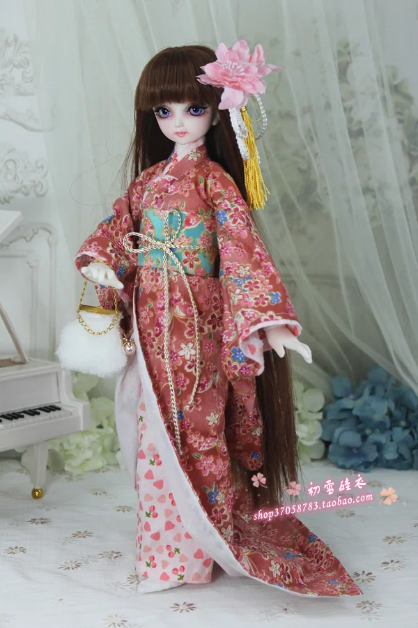 1/4 1/3 BJD аксессуары Кукла Одежда японское кимоно юката+ сумочка Набор для BJD/SD, не включает в себя куклы, обувь, парик и другие E2521