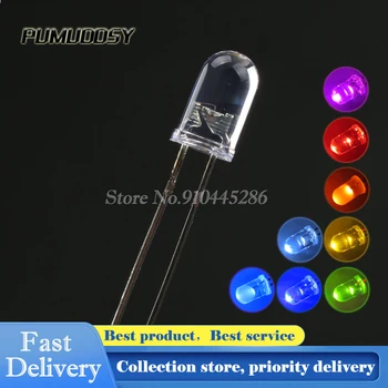 

200PCS/Lot 5mm Round Blue LED Diode Super Bright Water Clear LED Light Lamp Blue color F5