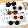 Free shipping children's color round frame light PC cute small face sunglasses