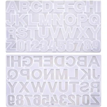 

Resin Casting Mold, 2 Pack Letter Number Silicone Molds, Clear Jewelry Making Mold for DIY Resin Keychains