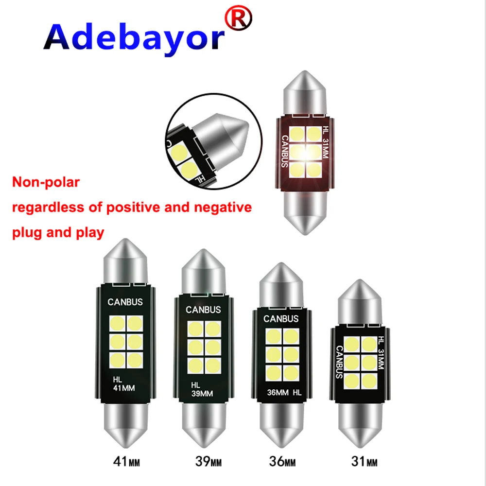 Светодиодный купольный светильник 10 x Festoon 3030 6 SMD c5w 31 36 39 41 мм без ошибок Canbus для