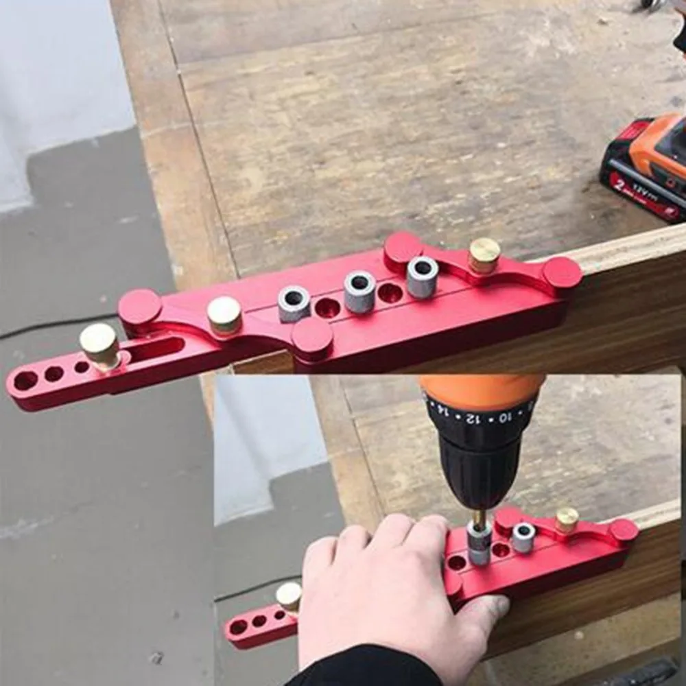Self Centering Dowelling Jig Woodworking Hole Jig Drill Locator Guide Punch Locator Drilling Hole Tools DIY Carpenter Tools