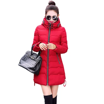 

Plus size XL 7XL Jacket Women's Hooded Coat Winter Medium Long Thickening Down Cotton Warm Coats Parker Jacket Outerwear A789